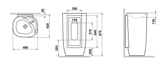 Раковина пристенная Laguraty 2180 W 49x87см белый